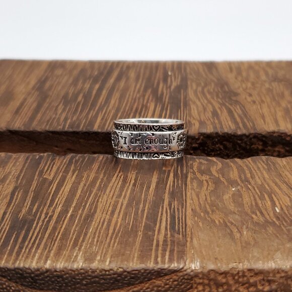 Size 6.5 925 Sterling Silver I Am Enough Dandelions Ring - Picture 1 of 8